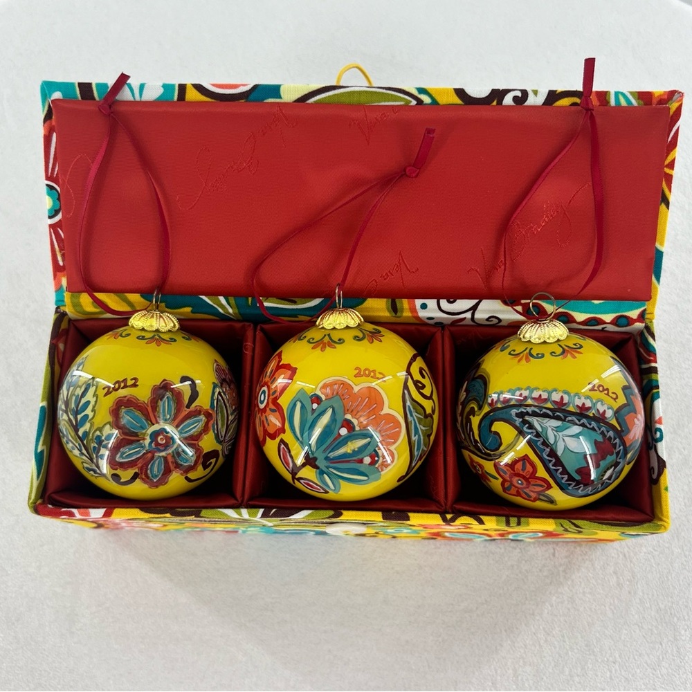 Vera Bradley 2012 Provencal Ornament Trio